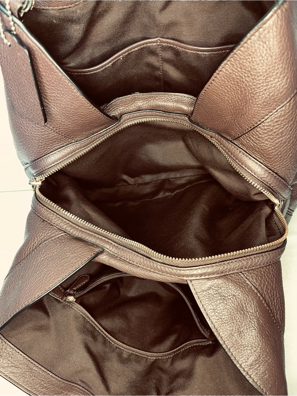 Coach Lexy Pebbled Leather Shoulder Bag in Oxblood - Picture 9 of 15